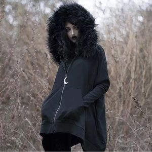 Killstar Gothel Hoodie Zip Up Jacket Cloak Small